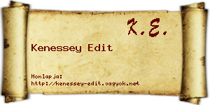 Kenessey Edit névjegykártya